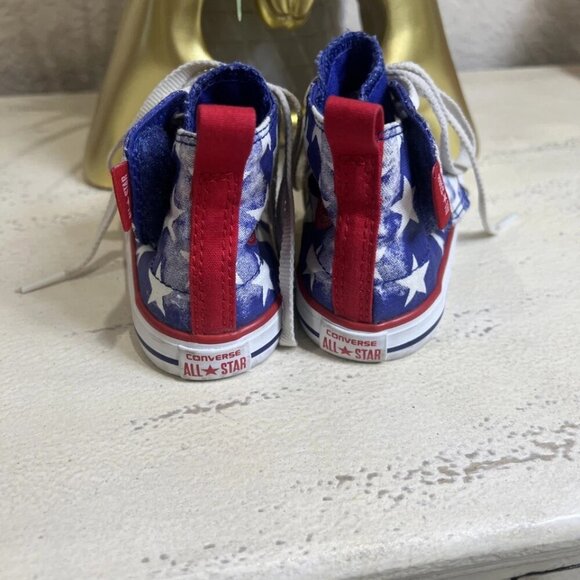 Converse All Star Baby Toddler 7 Chuck Taylor Canvas Stars & Stripes Shoes - Picture 1 of 8